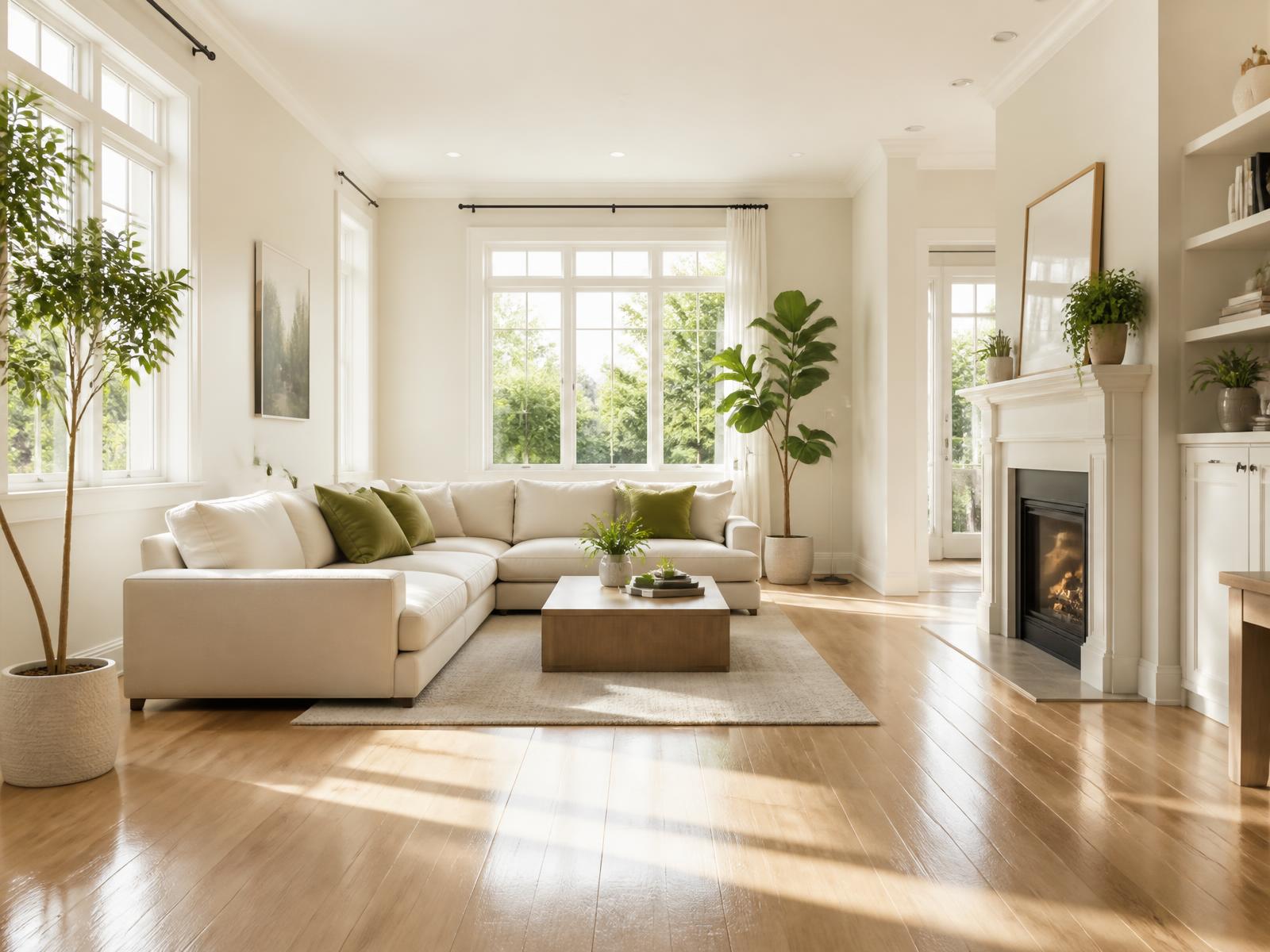 Bright, freshly cleaned living room